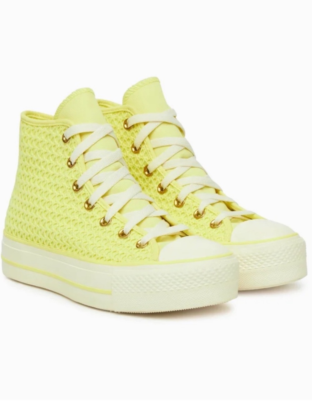 NEW Converse Wmns Chuck Taylor All Star Lift Platform Knit High 'Lemon Slushy'